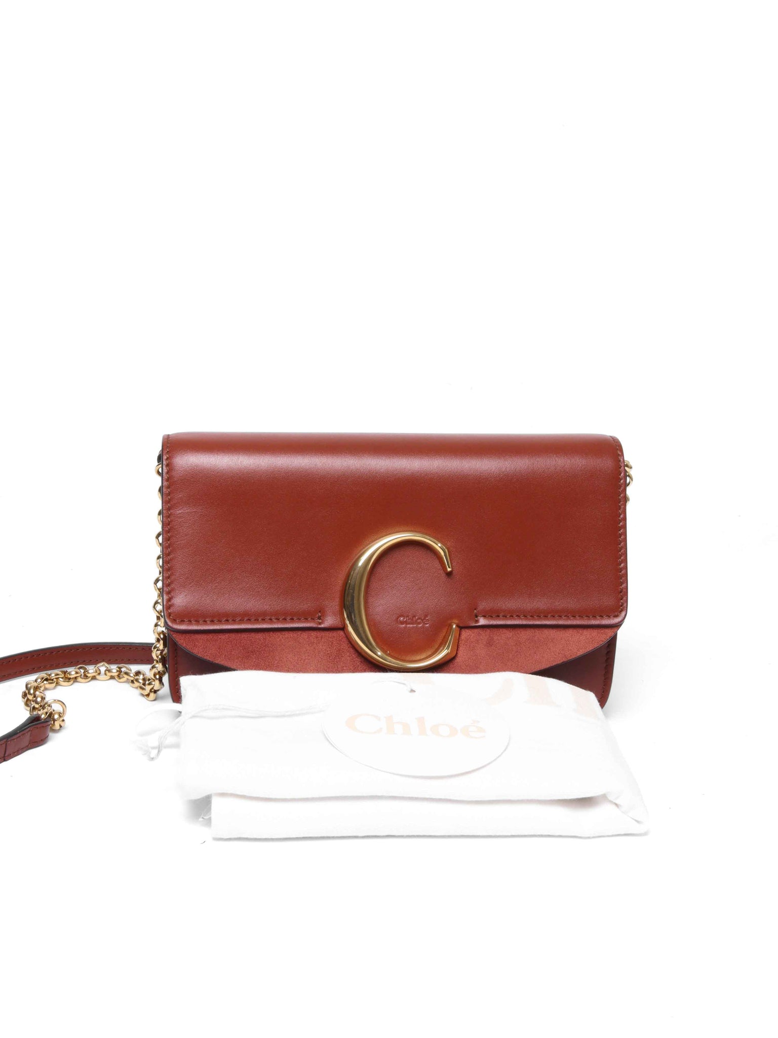 Chloe Sepia Brown Leather Mini C Chain Bag