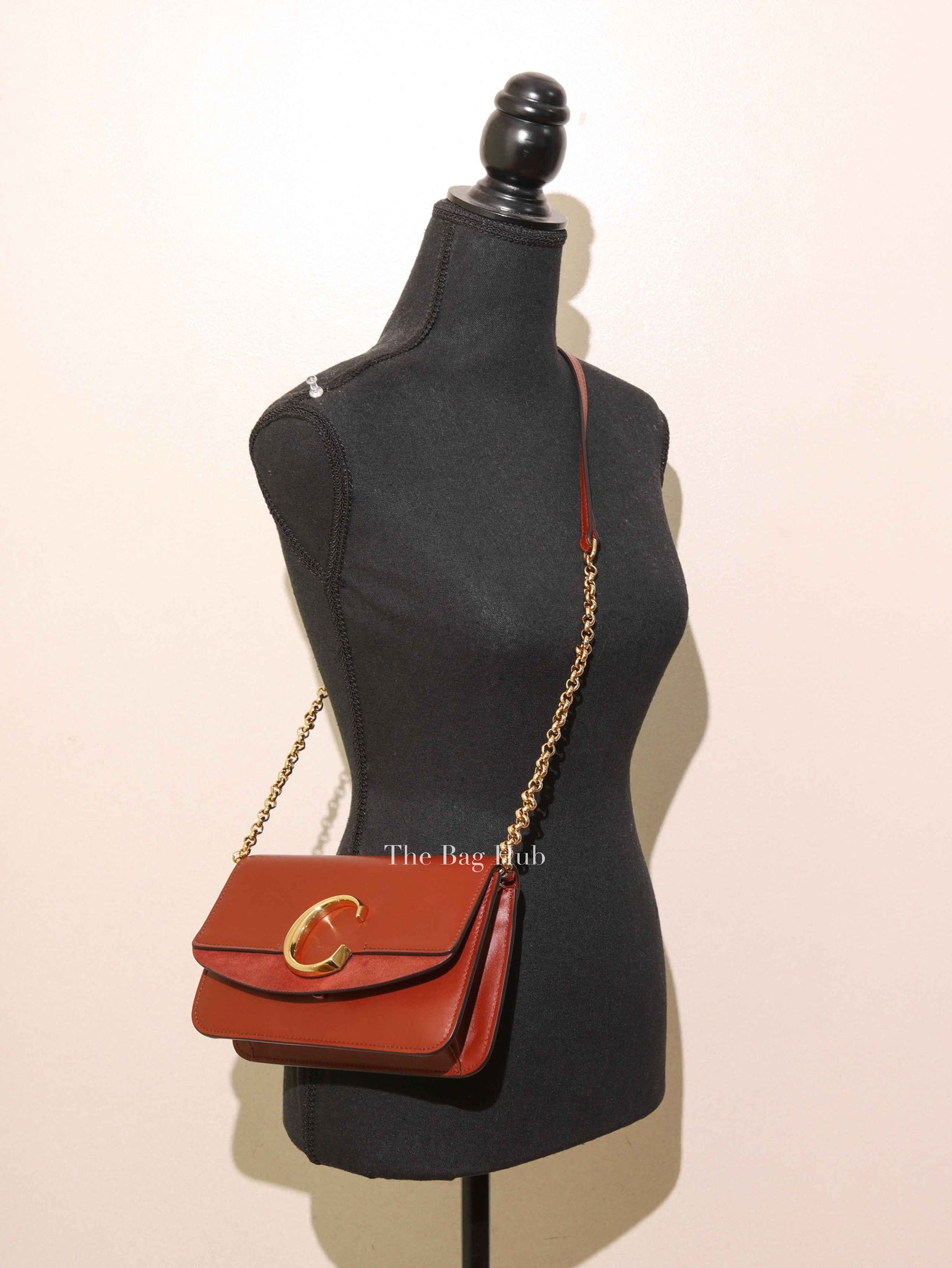 Chloe Sepia Brown Leather Mini C Chain Bag