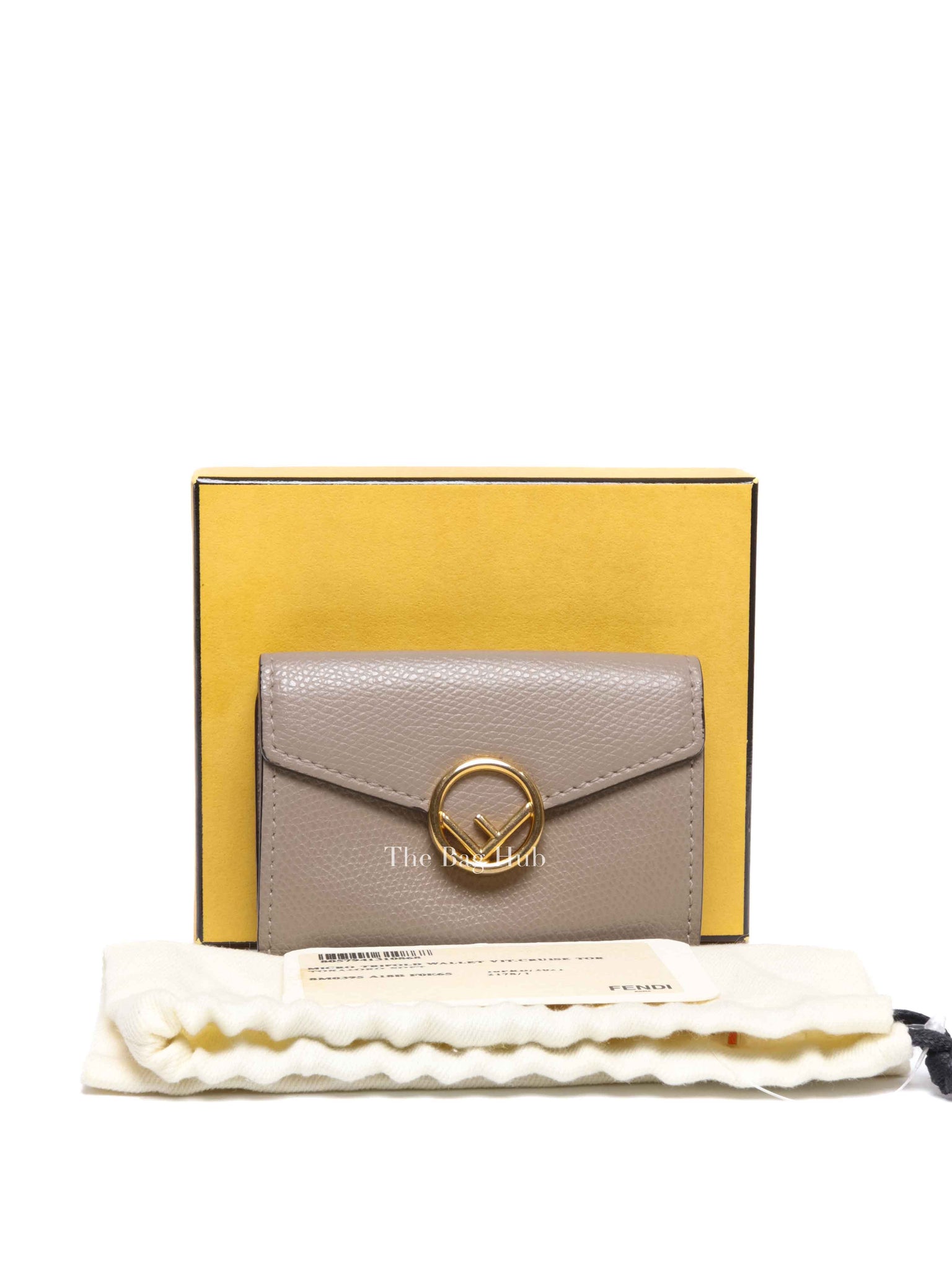 Fendi Tortora Vitello Cruise Micro Trifold Wallet