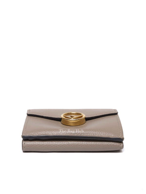 Fendi Tortora Vitello Cruise Micro Trifold Wallet