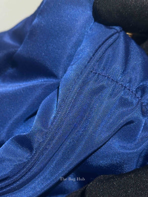 Prada Bluette Tessuto/Saffiano Triangle Plate Handbag 1BA843