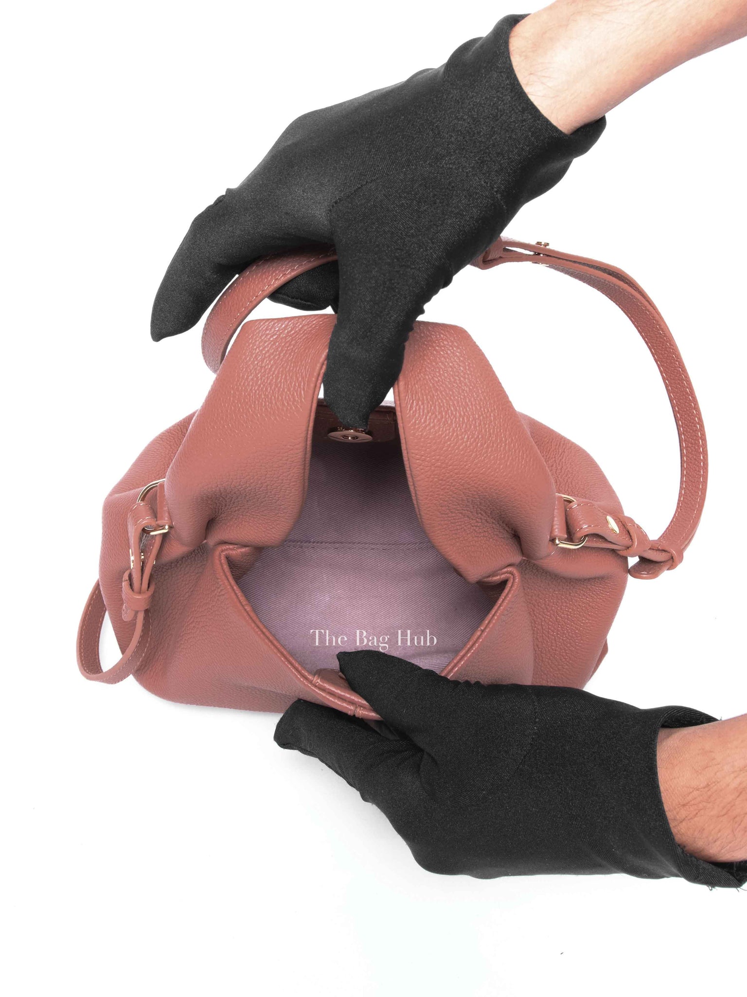Polene Blush Pink Leather Numéro Neuf Mini Shoulder Bag