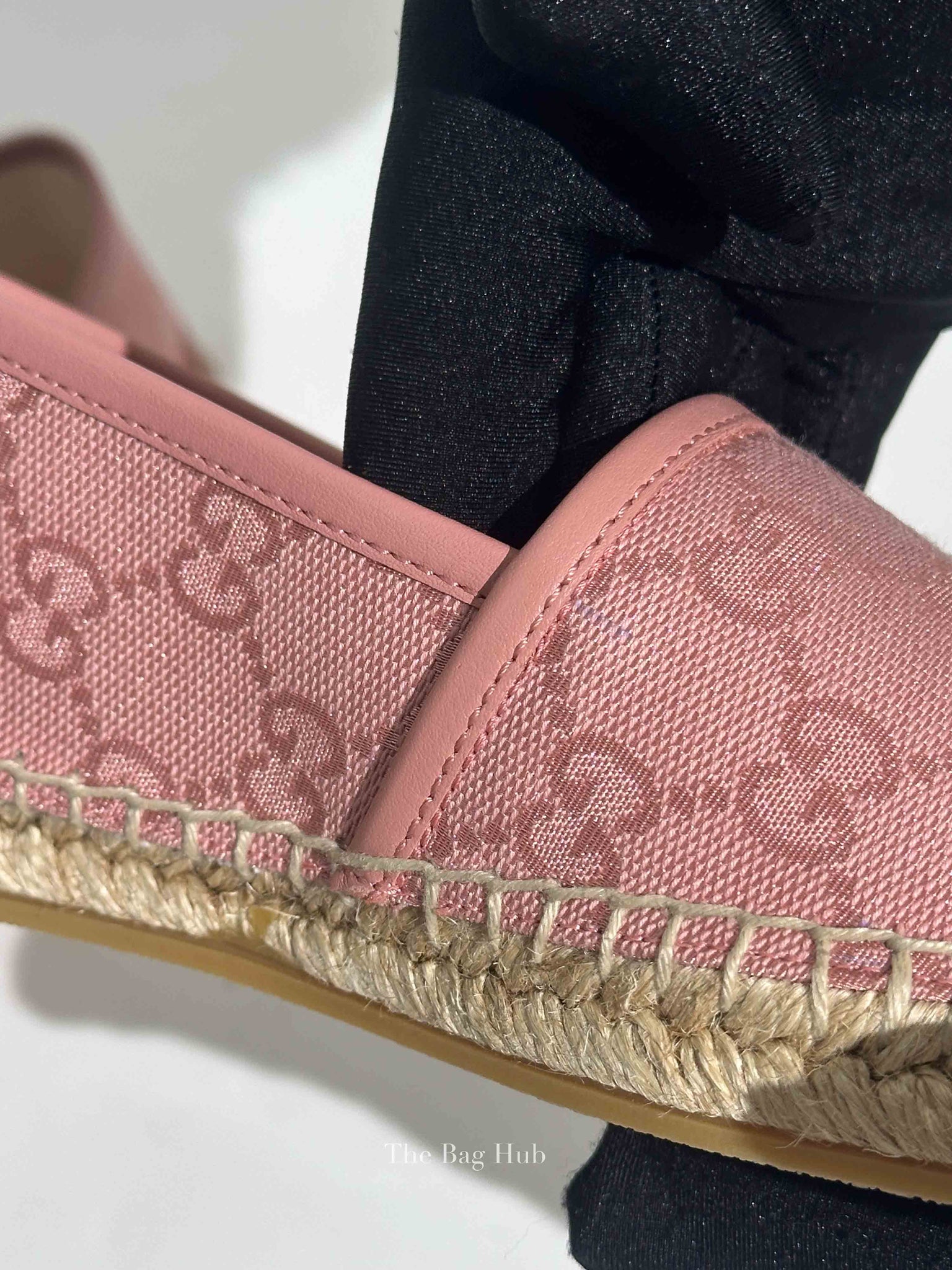 Gucci Pink GG Canvas and Leather Espadrille Flats Size 38