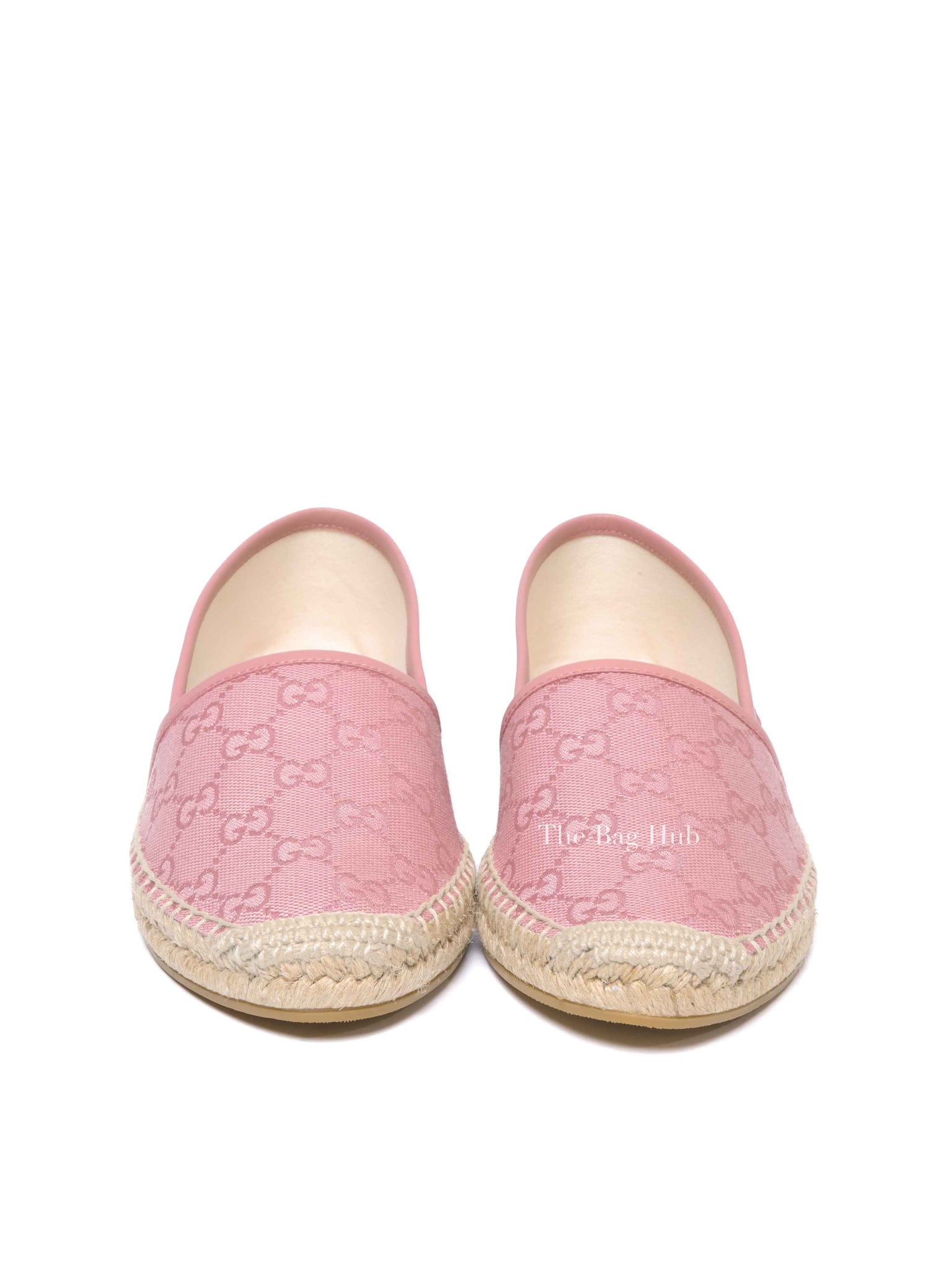 Gucci Pink GG Canvas and Leather Espadrille Flats Size 38