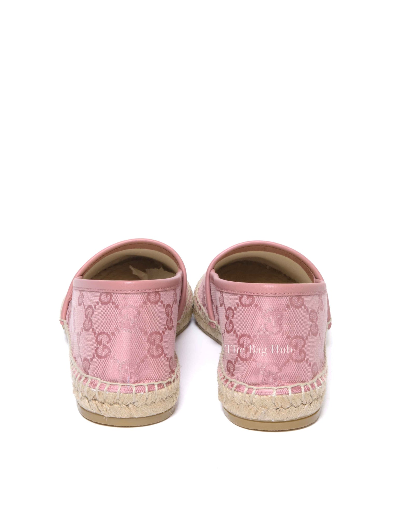 Gucci Pink GG Canvas and Leather Espadrille Flats Size 38