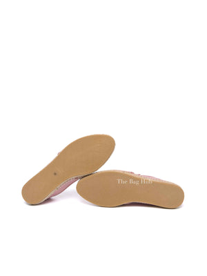 Gucci Pink GG Canvas and Leather Espadrille Flats Size 38