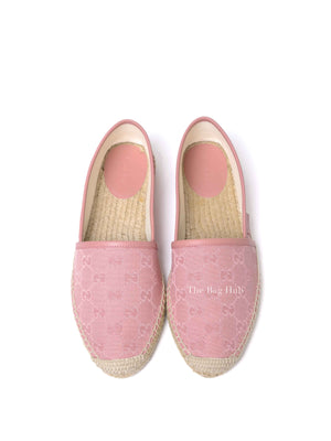 Gucci Pink GG Canvas and Leather Espadrille Flats Size 38