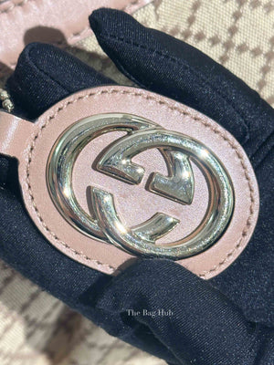 Gucci Pink Diamante Canvas Sukey Hobo Medium Bag