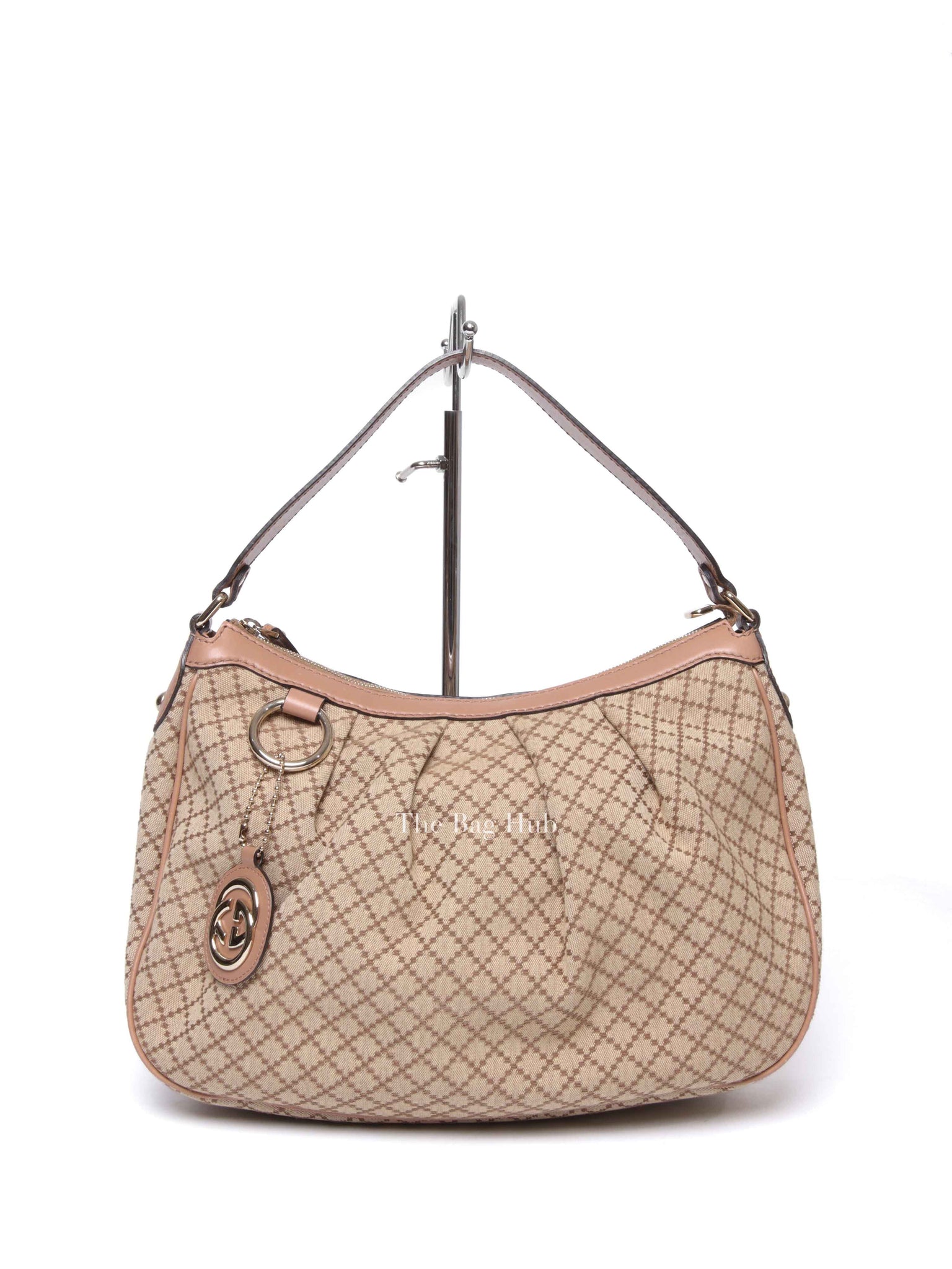 Gucci Pink Diamante Canvas Sukey Hobo Medium Bag