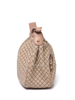 Gucci Pink Diamante Canvas Sukey Hobo Medium Bag