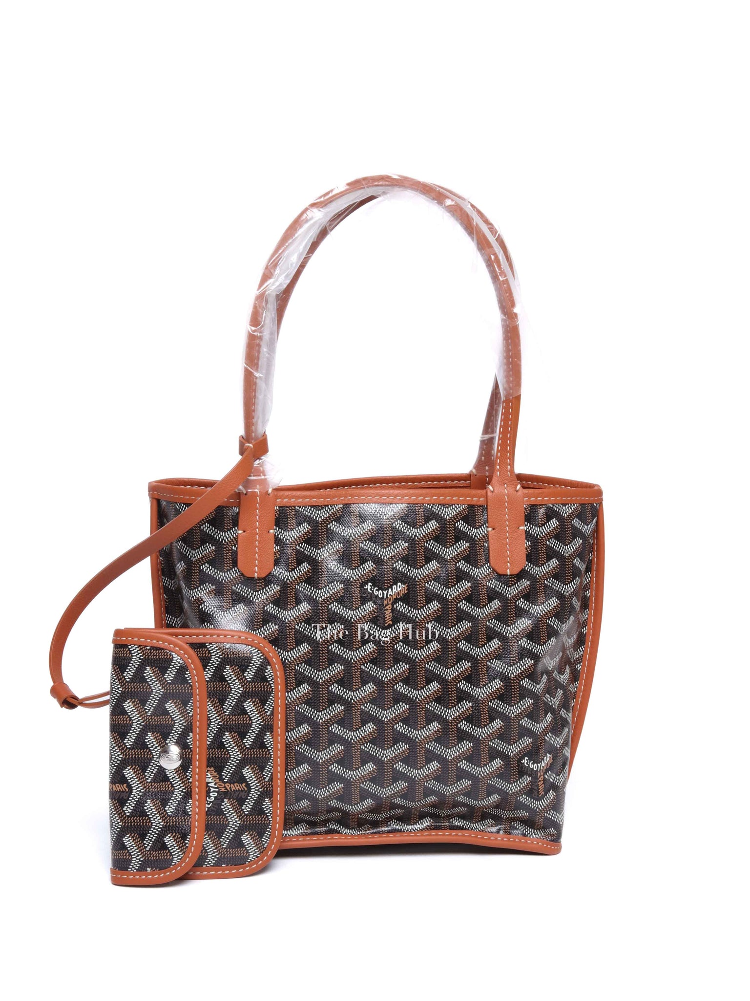 Goyard Black Tan Coated Canvas Goyardine Anjou Mini Reversible Bag