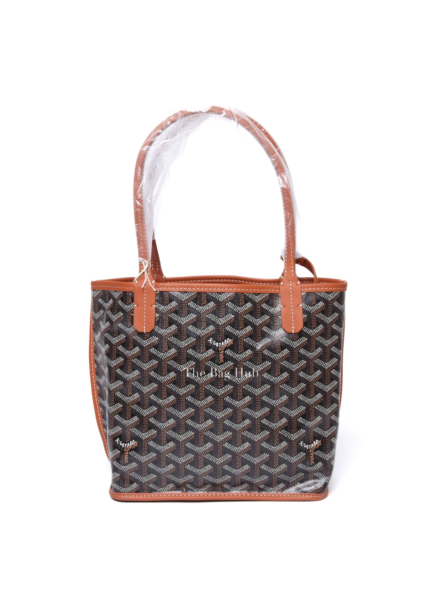 Goyard Black Tan Coated Canvas Goyardine Anjou Mini Reversible Bag