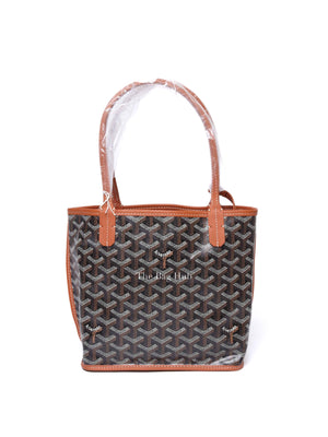 Goyard Black Tan Coated Canvas Goyardine Anjou Mini Reversible Bag