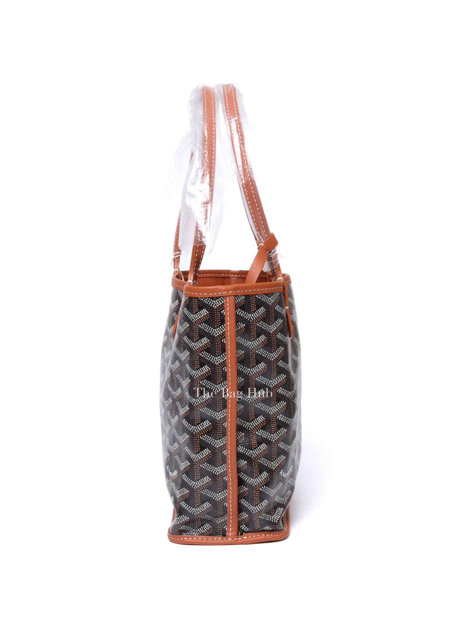 Goyard Black Tan Coated Canvas Goyardine Anjou Mini Reversible Bag