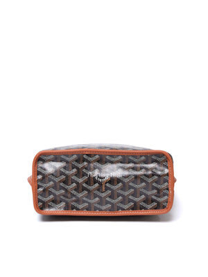 Goyard Black Tan Coated Canvas Goyardine Anjou Mini Reversible Bag