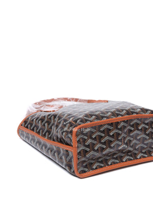Goyard Black Tan Coated Canvas Goyardine Anjou Mini Reversible Bag