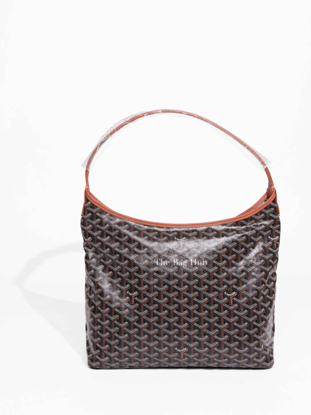 Goyard Black Tan Canvas Boheme Hobo Bag