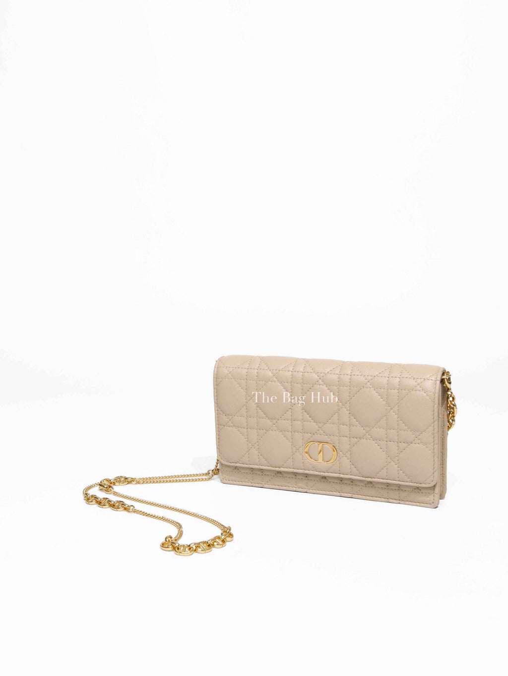 Dior Beige Leather Cannage Caro With Chain Pouch