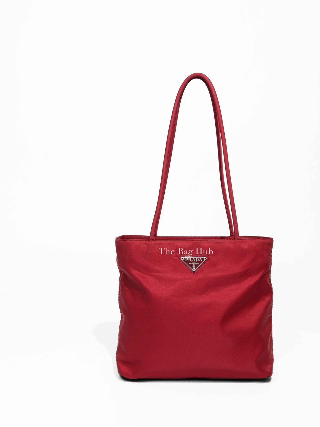 Prada Burgundy Nylon Vintage Tote Bag