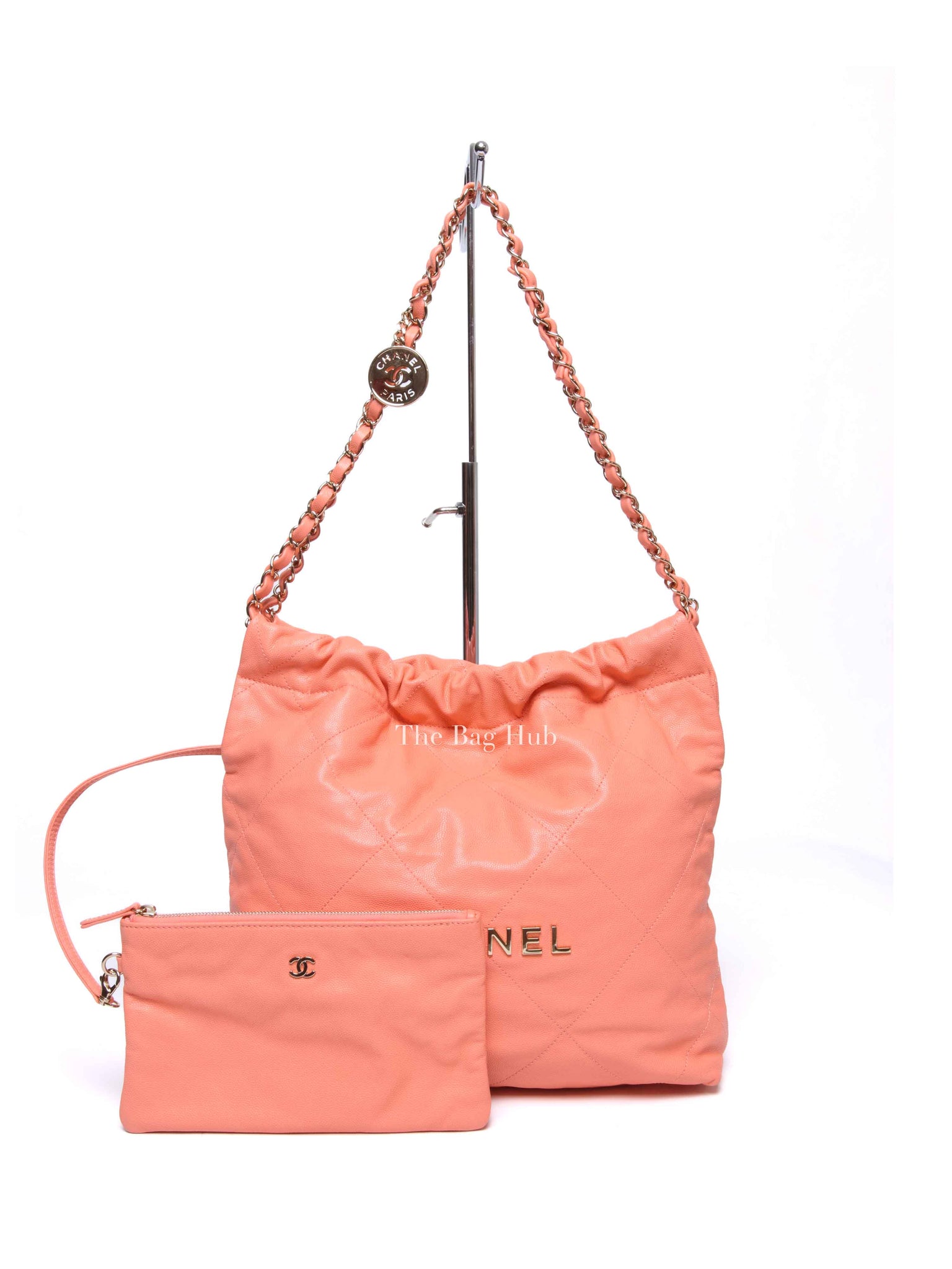Chanel Light Salmon Caviar 22 Small Handbag