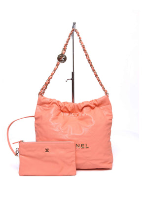Chanel Light Salmon Caviar 22 Small Handbag