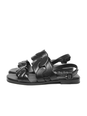 Hermes Black Leather Nappa Grace Women's Sandals Size 38