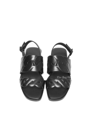 Hermes Black Leather Nappa Grace Women's Sandals Size 38