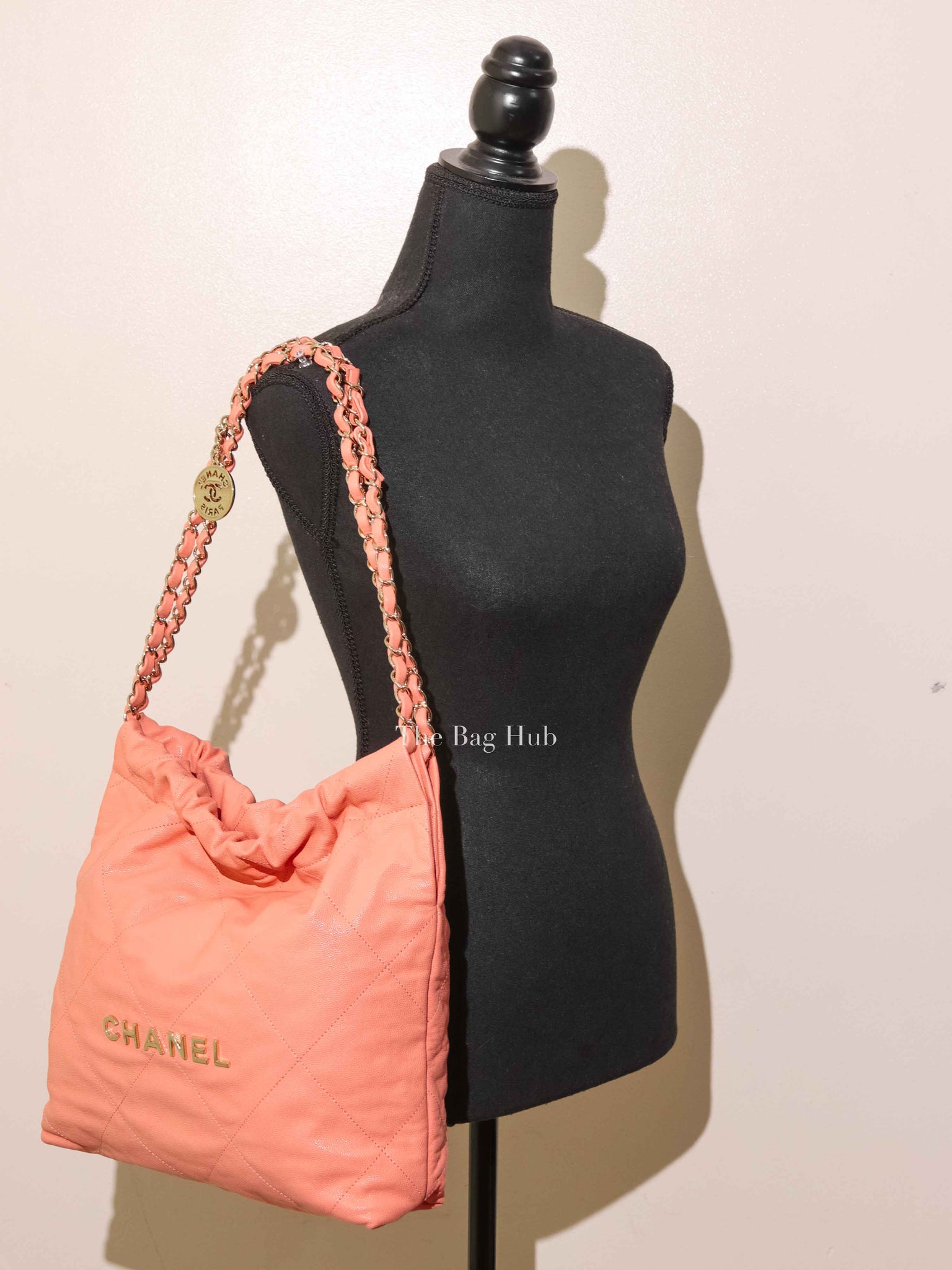 Chanel Light Salmon Caviar 22 Small Handbag