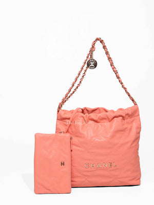Chanel Light Salmon Caviar 22 Small Handbag