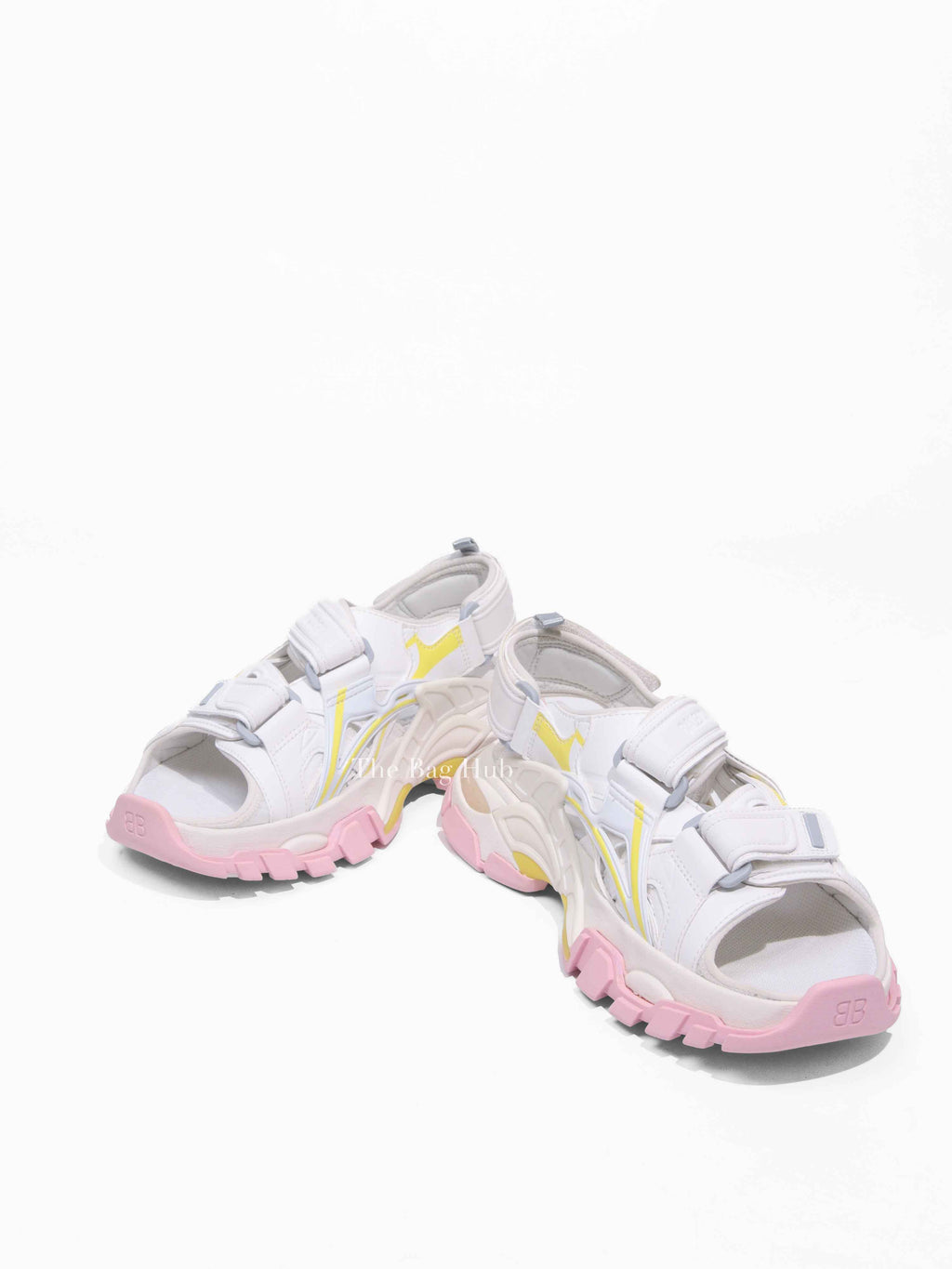 Balenciaga Multicolor Rubber and Faux Leather Track Sandals Size 37