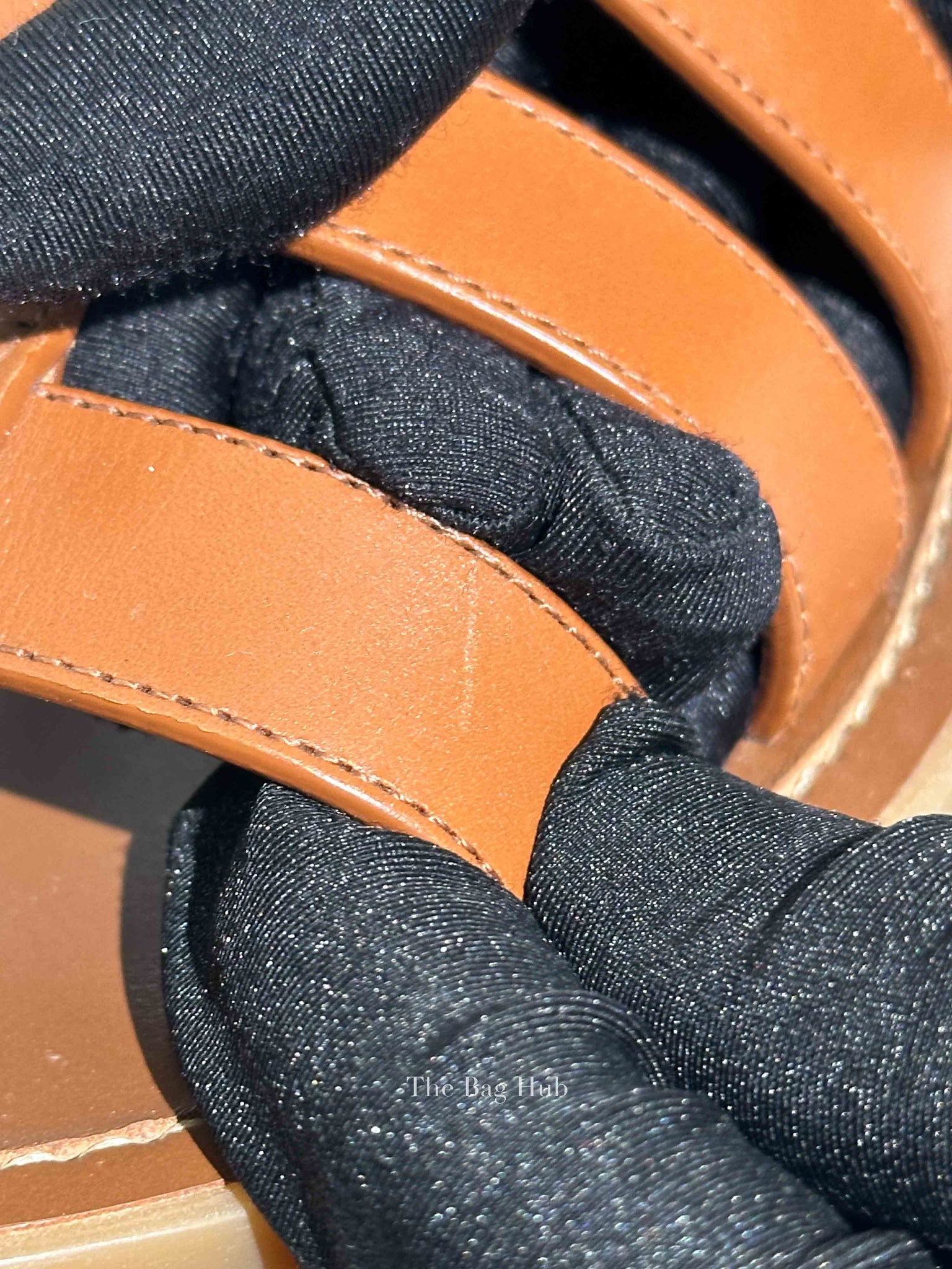 Celine Tan Leather Clea Triomphe Sandals Size 36