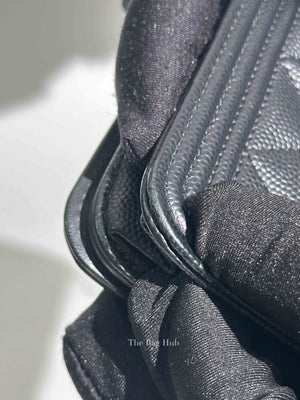 Chanel Black Caviar Leather Quilted Boy Wallet On Chain