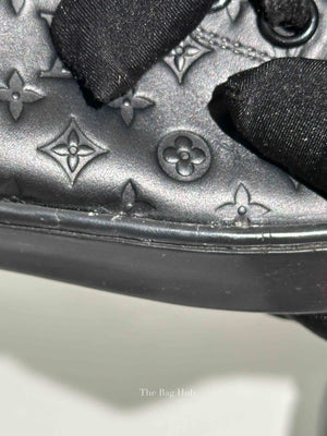 Louis Vuitton Black Calfskin Embossed Monogram Punchy High Top Sneakers 36.5