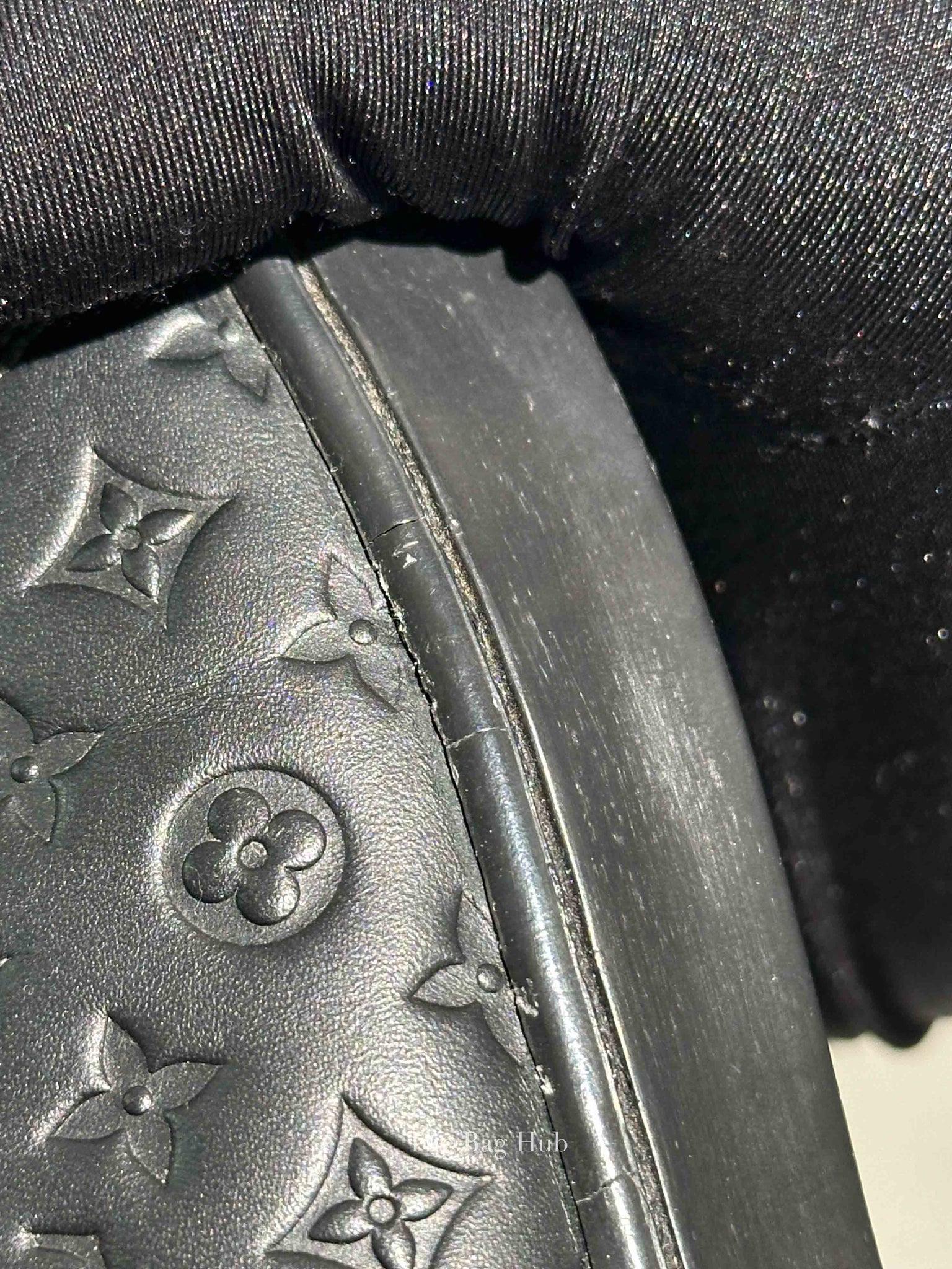 Louis Vuitton Black Calfskin Embossed Monogram Punchy High Top Sneakers 36.5