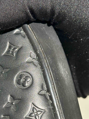 Louis Vuitton Black Calfskin Embossed Monogram Punchy High Top Sneakers 36.5
