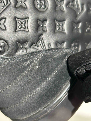 Louis Vuitton Black Calfskin Embossed Monogram Punchy High Top Sneakers 36.5