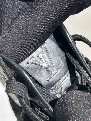 Louis Vuitton Black Calfskin Embossed Monogram Punchy High Top Sneakers 36.5