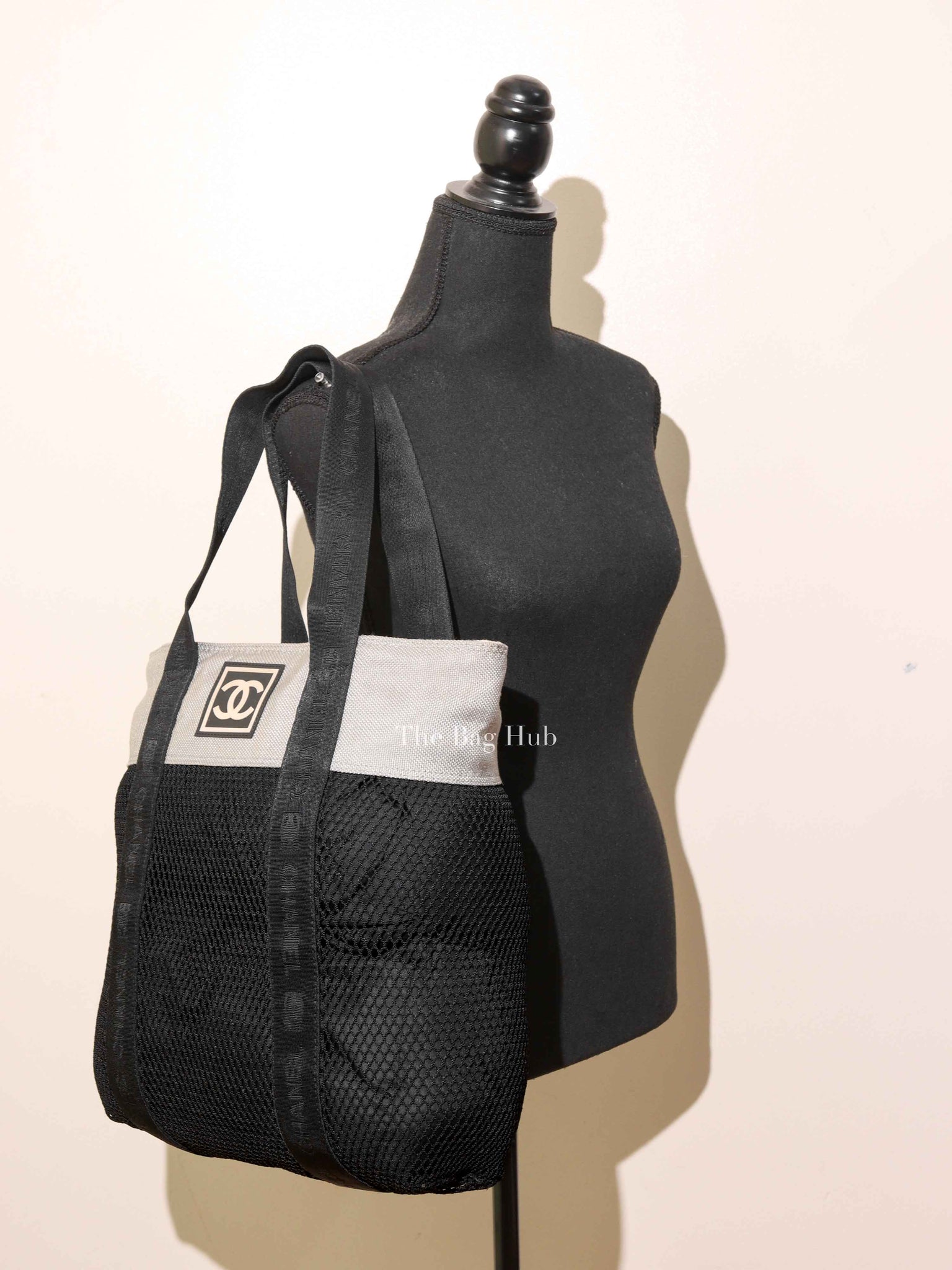 Chanel Black Mesh Sport Line Tote Bag