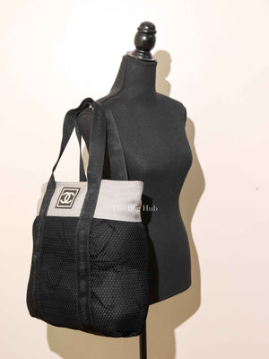 Chanel Black Mesh Sport Line Tote Bag