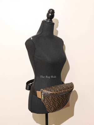 Fendi Dark Brown Leather/Canvas Diagonal Men's Belt Bag