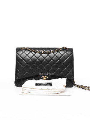 Chanel Black Leather Timeless Double Flap Maxi Jumbo Bag