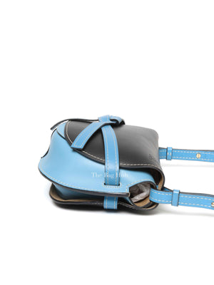 Loewe Black & Light Blue Calfskin Small Gate Crossbody Bag