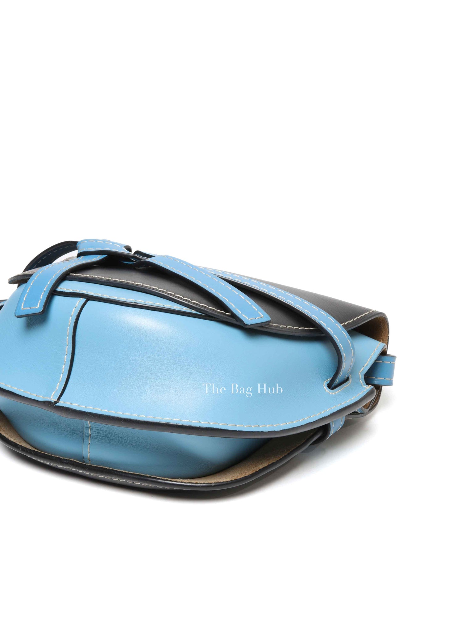 Loewe Black & Light Blue Calfskin Small Gate Crossbody Bag