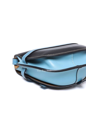 Loewe Black & Light Blue Calfskin Small Gate Crossbody Bag