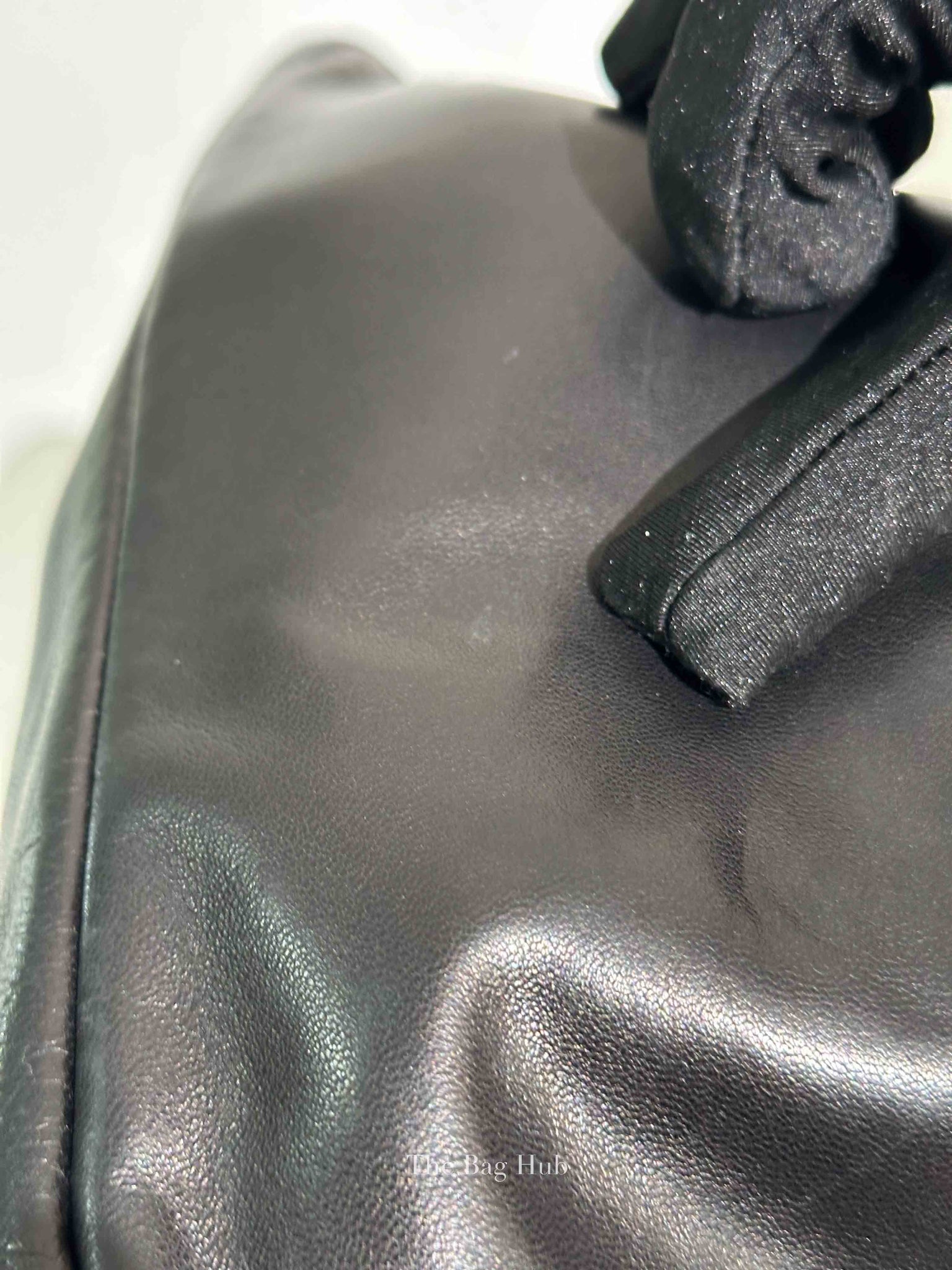Prada Black Leather Enamel Logo Crossbody Bag