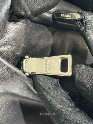 Prada Black Leather Enamel Logo Crossbody Bag