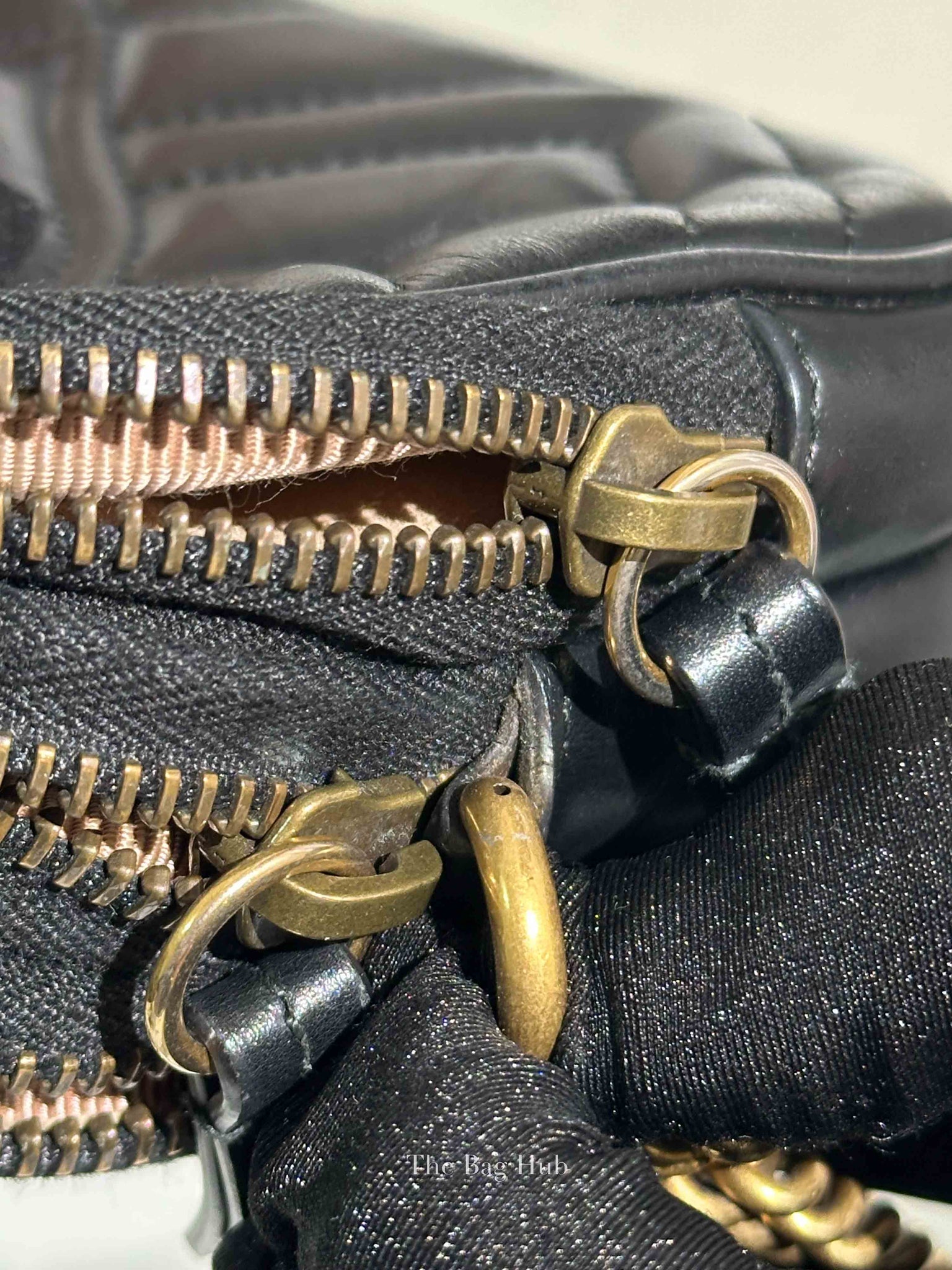 Gucci Black GG Marmont Triple Zip Mini Crossbody Bag
