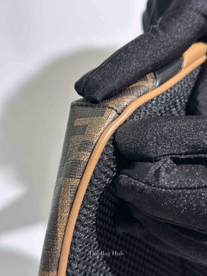 Fendi Dark Brown Leather/Canvas Diagonal Men's Belt Bag