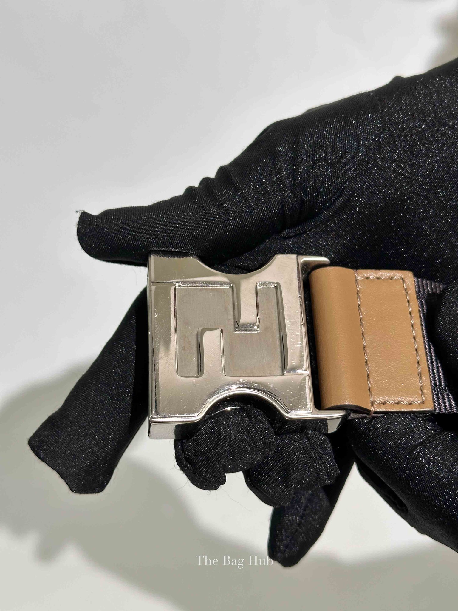 Fendi Dark Brown Leather/Canvas Diagonal Men's Belt Bag