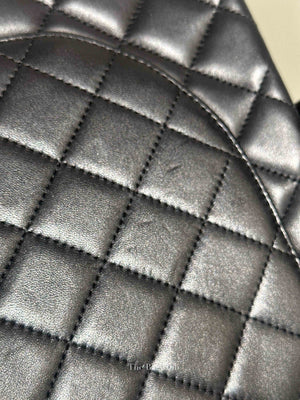 Chanel Black Leather Timeless Double Flap Maxi Jumbo Bag
